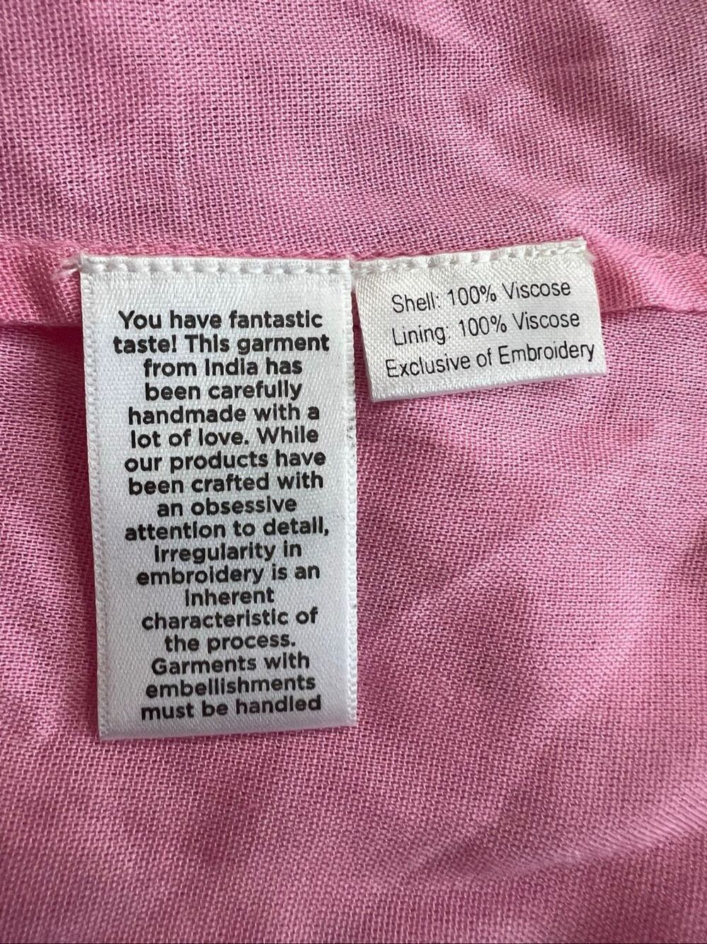 Hemant & Nandita Pink Floral Ruffle Tiered Mini Dress NWT S - Picture 9 of 9